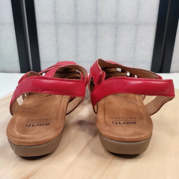 Earth Origins Berri Red Fisherman Strappy Slip-on Sandals Women US 9.5 - Picture 7 of 15
